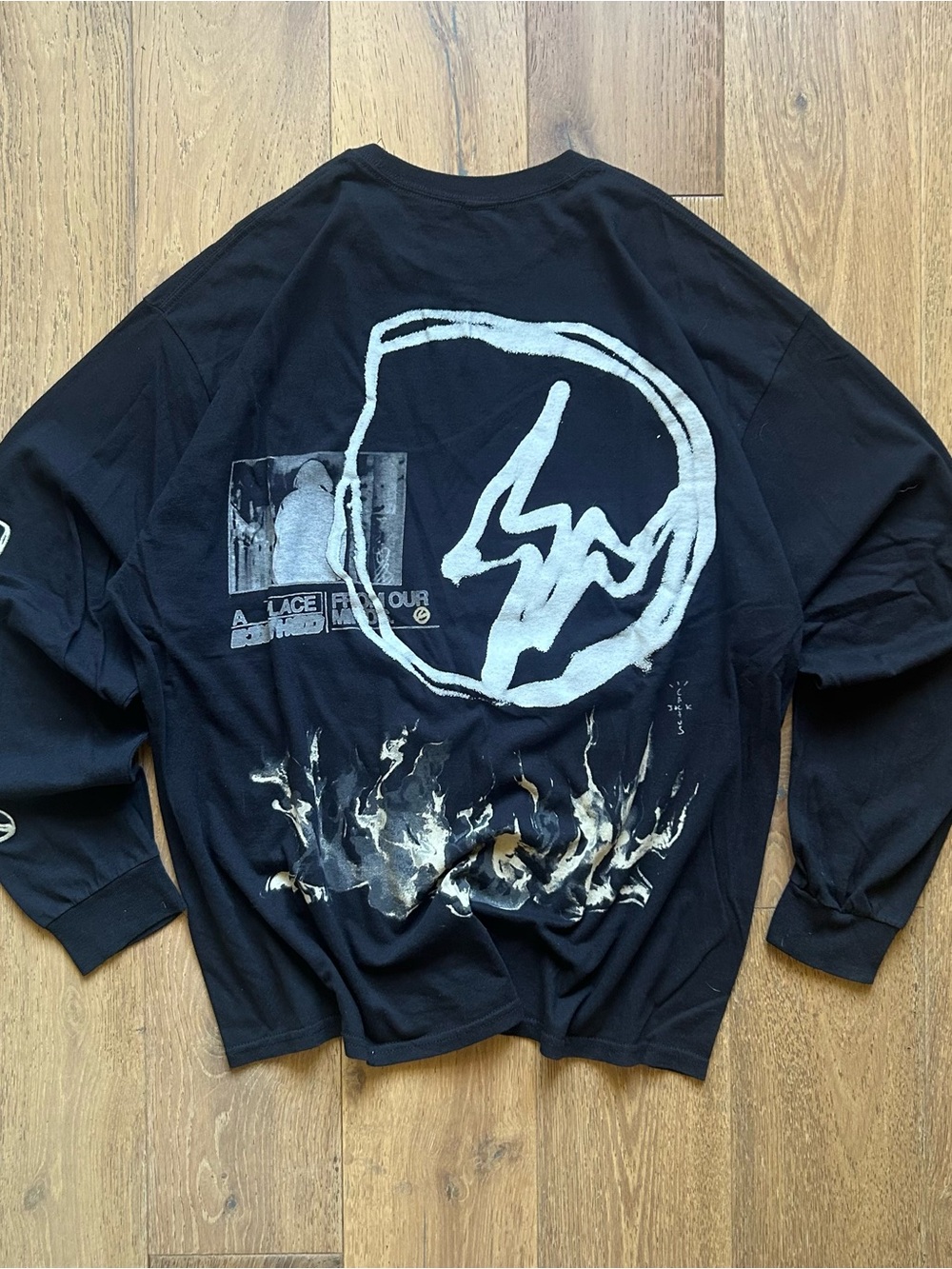 Travis Scott Fragment Black Graphic LS Tee
